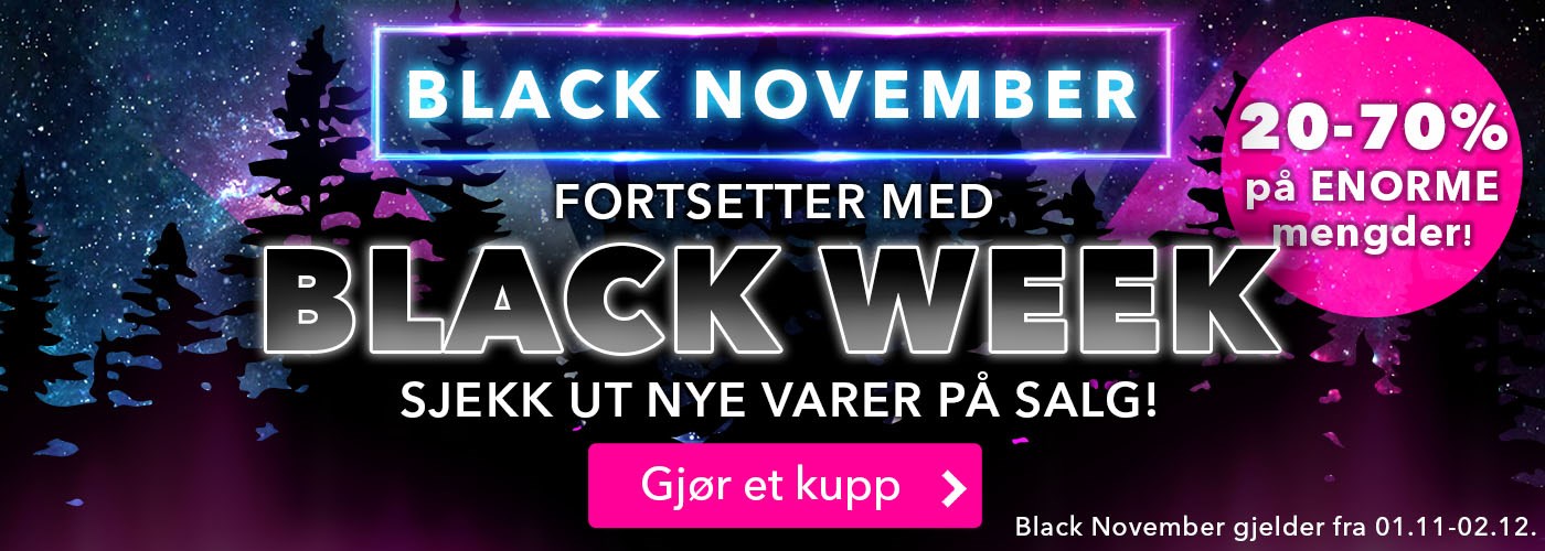 Black November fortsetter med Black Week - vårt største salg noensinne