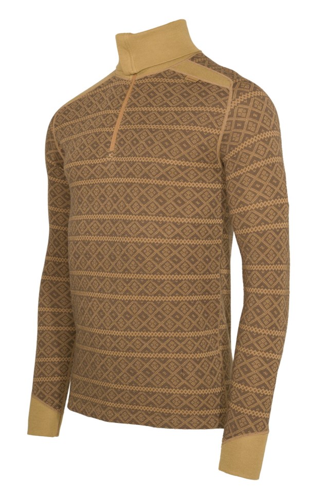 Rauland 2-lags Half Zip ulltrøye Beech / Dull Gold - 1