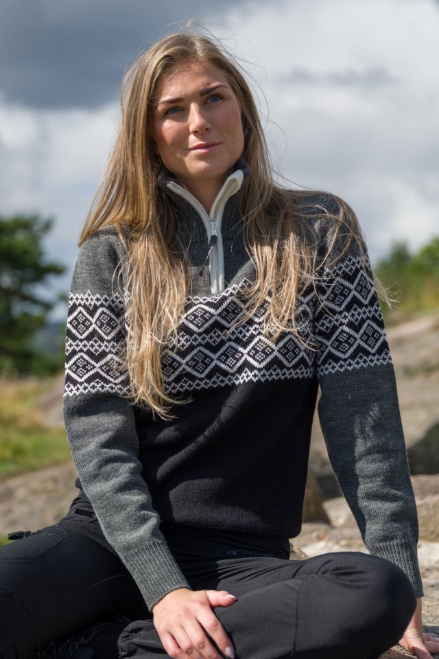 Hardanger Half Zip ullgenser Thunderstorm - 1