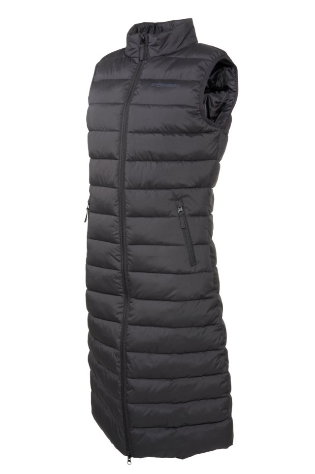 Strimfonna vattert lang vest Jet Black - 1