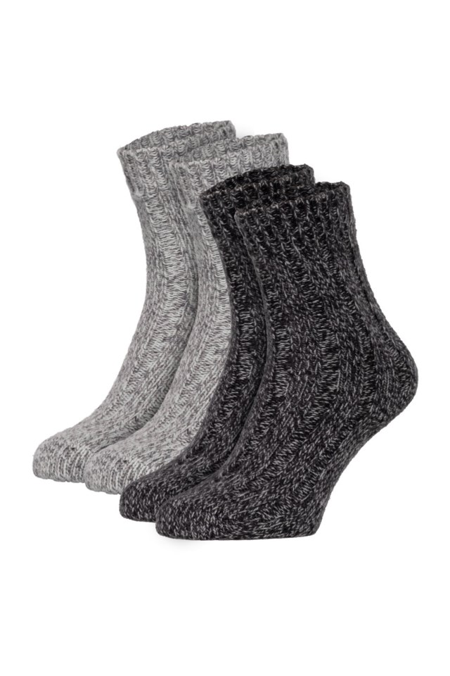 Femund raggsokk 2-pack Light Grey Melange/Dark Grey M - 1