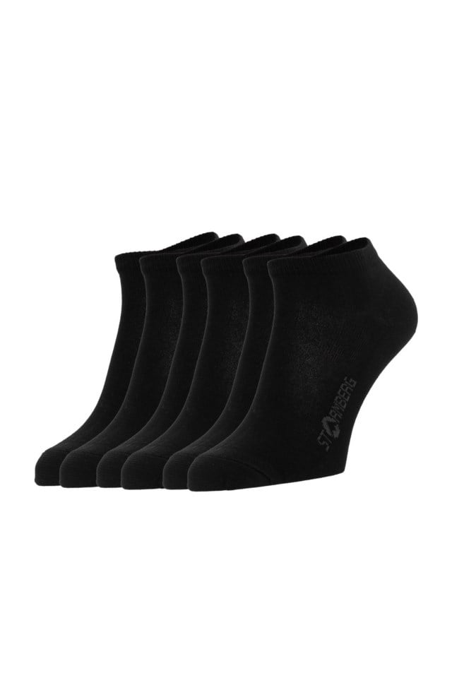 Skien bomull ankelsokk 3-pack Jet Black - 1