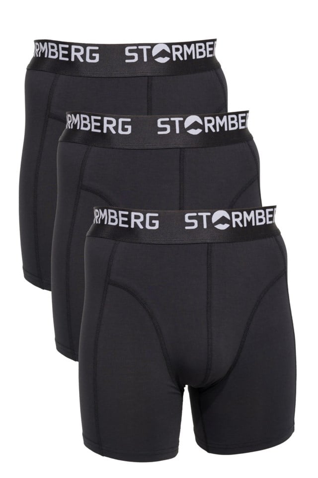 Smidalen lang bambus boxer 3-pack Jet Black - 1